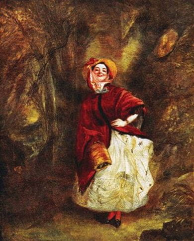 Dolly Varden, from the novel Barnaby Rudge. From the painting by W.P. Frith