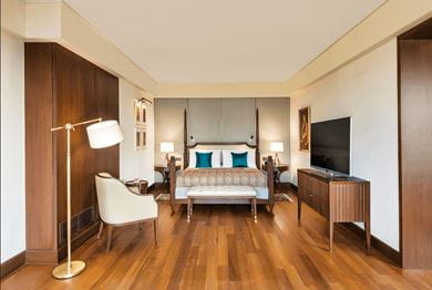 The bedroom in the new Kohinoor Suite at The Oberoi, New Delhi