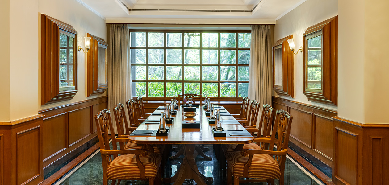  Conference room with table and chairs, The Oberoi Bengaluru hotel