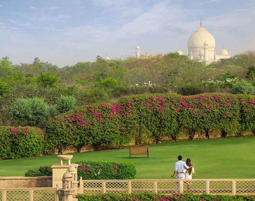 Intricate architecture and regal interiors at The Oberoi Amarvilas,Agra -a 5-star resort near the Taj Mahal.