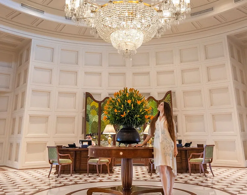 Gallery showcasing luxury design and heritage charm at The Oberoi Amarvilas in Agra.