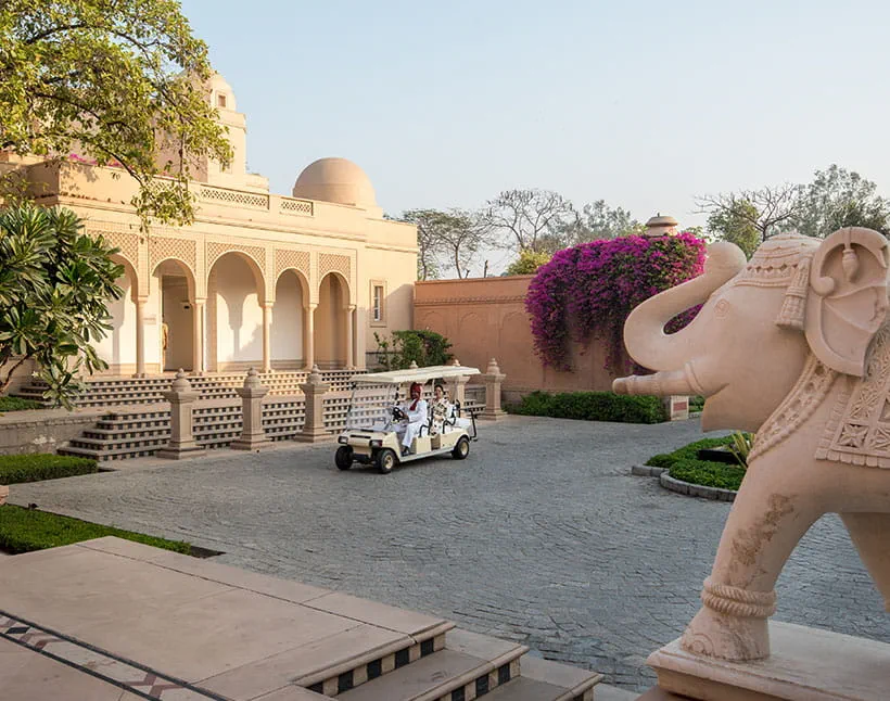Architectural grandeur at The Oberoi Amarvilas, Agra - showcasing regal design and luxury.