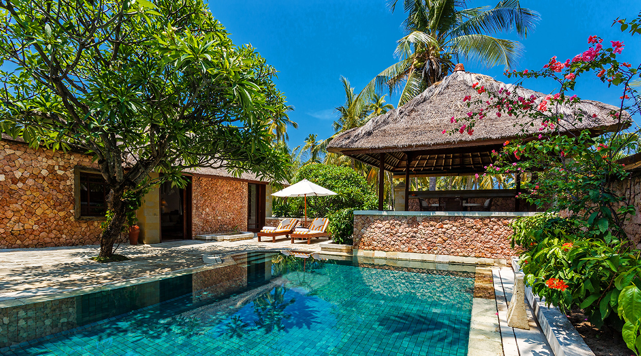 Luxury garden view villa with private pool, The Oberoi Lombok
