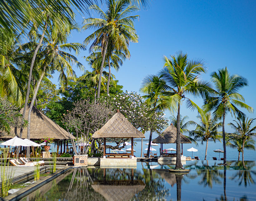 Lombok beach view from hotel room window