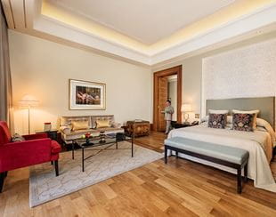 Bedroom in presidential villa at The Oberoi Marrakech