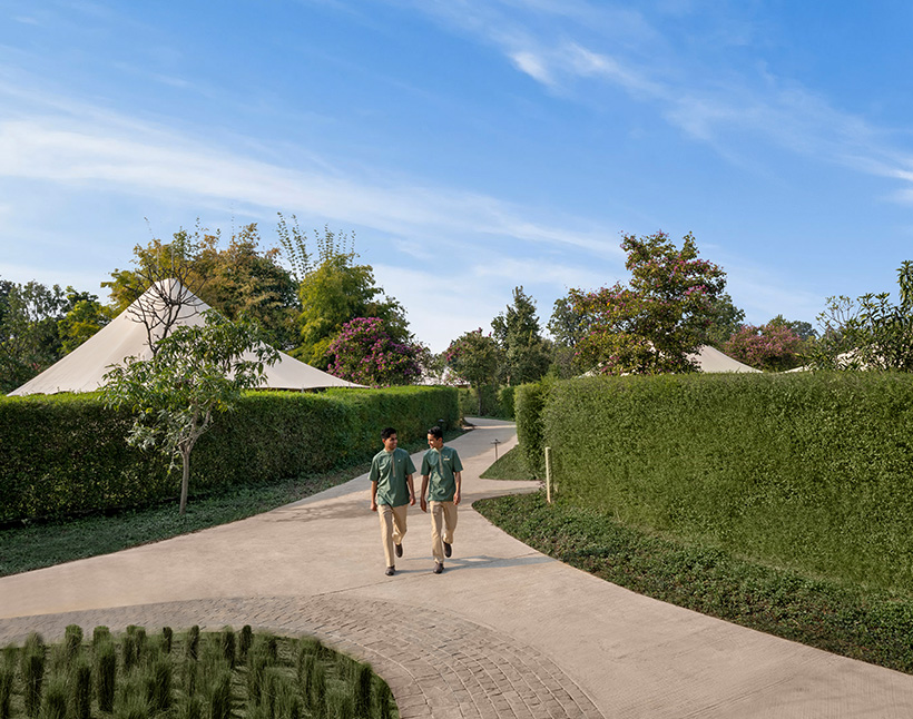 Tents and pathways