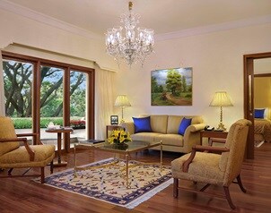 Elegant room at 5-star Hotel The Oberoi Bengaluru.