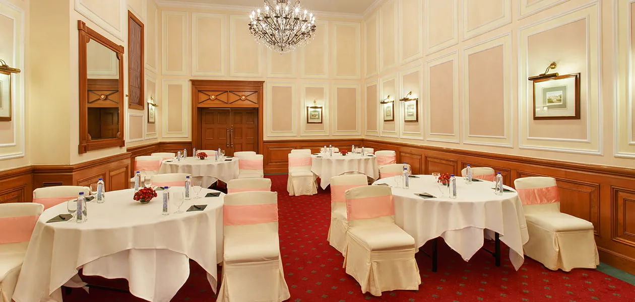 Elegant conference room in The Oberoi Cecil, luxury hotel Shimla