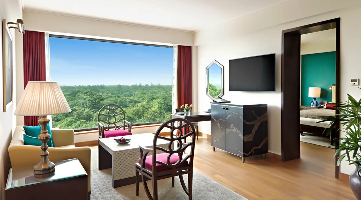 Elegant Oberoi Suite view at The Oberoi New Delhi, 5 star hotel.