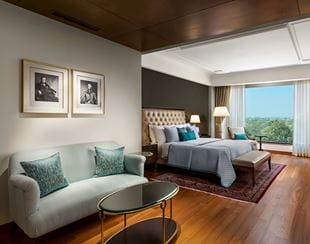 Luxury suite in The Oberoi New Delhi, featuring elegant decor