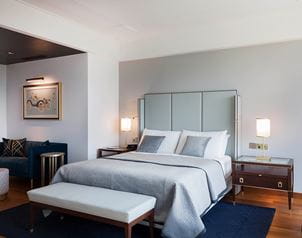 Luxury hotel room at The Oberoi New Delhi with elegant furnishings