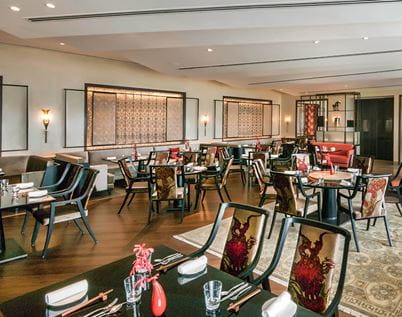Dining at Baoshuan Chinese restaurant, The Oberoi New Delhi, 5 star hotel.