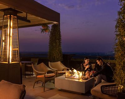 Sky bar Cirrus9 rooftop view, The Oberoi New Delhi, luxury 5 star hotel.