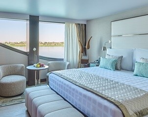 Two-bedroom suite wide angle view on Nile Cruise Zahra