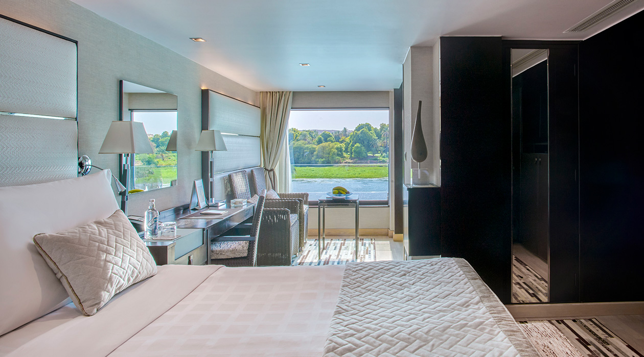 Luxury cabin seating on board Nile Cruise Zahra