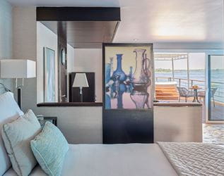 Luxury suite with sofa seating at The Oberoi Zahra Nile Cruise