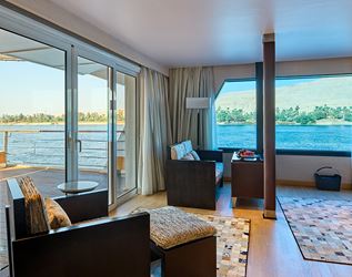 Luxurious suite seating area on Nile Cruise Zahra