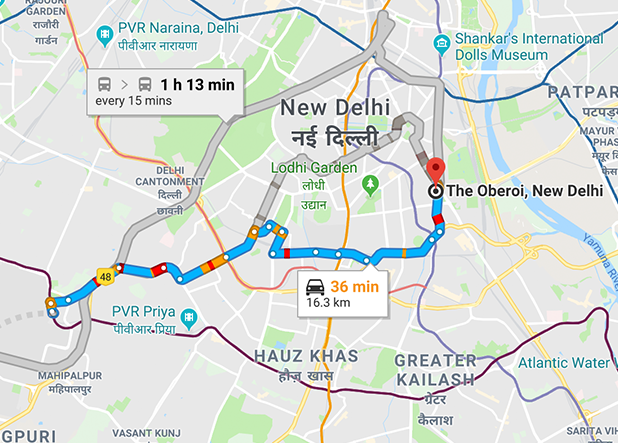 Indira Gandhi International Airport to New Delhi