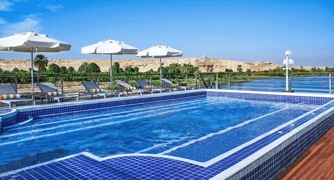 Swimming Pool at The Oberoi Philae Luxury Nile Cruiser