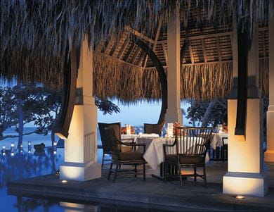 The main restaurant at The Oberoi, Mauritius 5. A view of the sunset from the resort