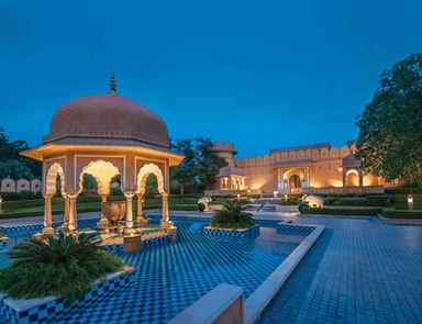 The Oberoi Amarvilas, Agra with the Taj Mahal in the background