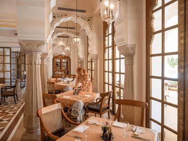 Surya Mahal restaurant at The Oberoi Rajvilas, Jaipur
