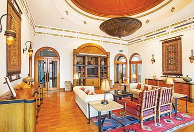 The living room of the Royal suite at The Oberoi Beach Resort, Sahl Hasheesh