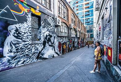 AC/DC lane street view in Melbourne, Australia