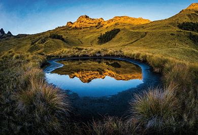 DREAMLIKE REFLECTION AT THE MOUNT GILUWE VOLCANO Papua New Guinea