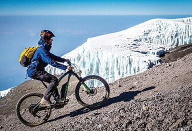 WITH THE E-BIKE ON ALMOST 6000 METERS AT KILIMANJARO Africa