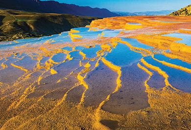 MORNING GLOW AT THE LIMESTONE TERRACES OF BADAB-E SURT Northeastern Iran