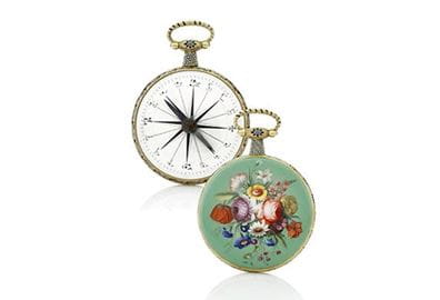 Rare gold and enamel compass circa 1830 