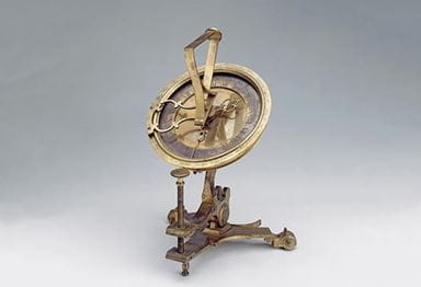 Vintage brass sundial with roman numericals. Courtesy Sotheby’s and Hermitage Museum
