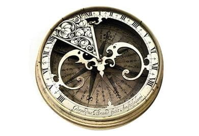 A Dutch silver compass in a turned ivory pocket case. Courtesy Sotheby’s and Hermitage Museum