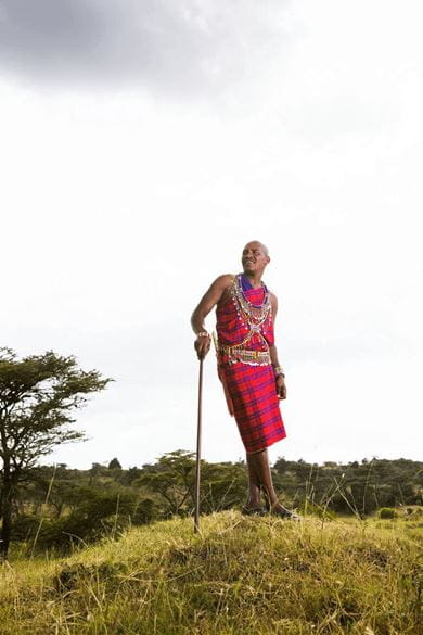 A Maasai man in his traditional attire