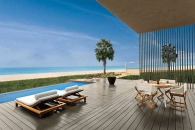 The stunning view of the ocean from the resort 