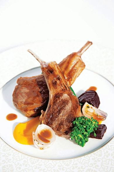 Australian lamb chops with carrots and vegetables