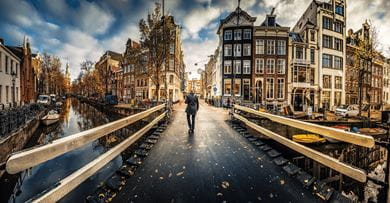 A panoramic view of Amsterdam cityscape