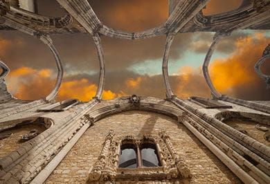 The ruins of Carmo Convent in Lisbon