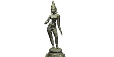 A 15th-16th century bronze ‘Parvati’ sculpture from the Estate of Khorshed Karanjavala, sold at a world record price at Saffronart in December 2015