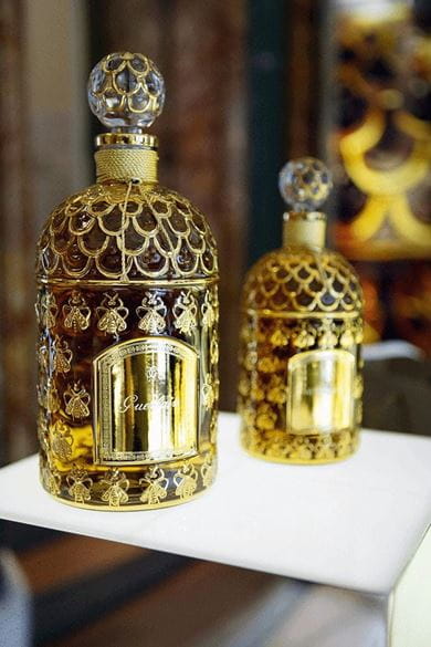 Perfume bottles at Guerlain