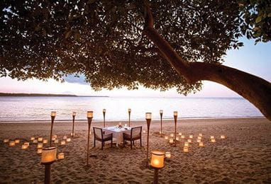 Romantic Sunset Dinner by the Beach at The Oberoi Beach Resort Lombok