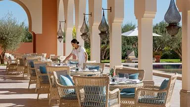 Azur 5 Star Fine Dining Open Terrace Restaurant in Marrakech The Oberoi Marrakech 