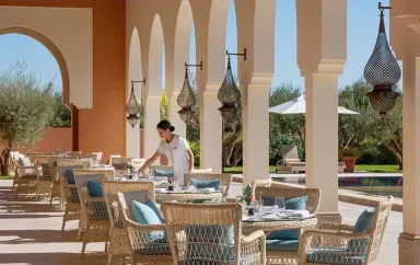 Azur 5 Star Fine Dining Open Terrace Restaurant in Marrakech The Oberoi Marrakech 