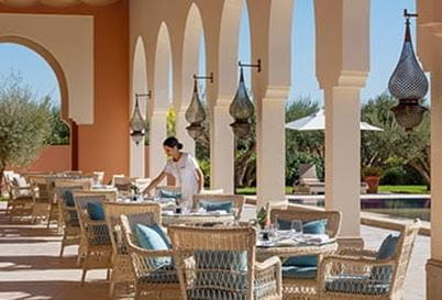 Azur 5 Star Fine Dining Open Terrace Restaurant in Marrakech The Oberoi Marrakech 