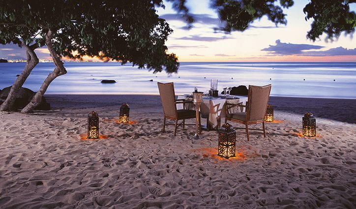 Candlelit Dinner on the Beach Experience at The Oberoi Beach Resort Mauritius