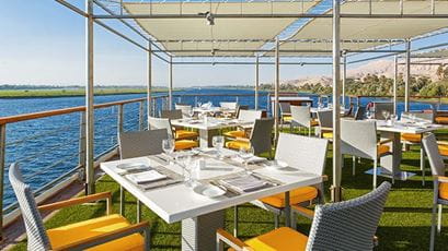 Poolside Restaurant at The Oberoi Philae Luxury Nile Cruiser