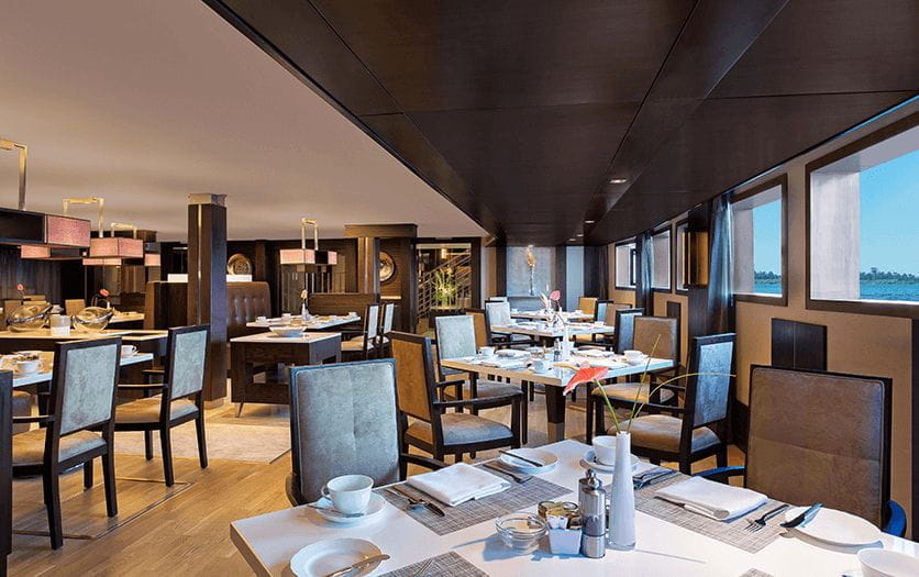 Main Restaurant at Best 5 Star Cruise The Oberoi Philae Luxury Nile Cruiser