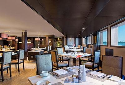 Main Restaurant at Best 5 Star Cruise The Oberoi Philae Luxury Nile Cruiser