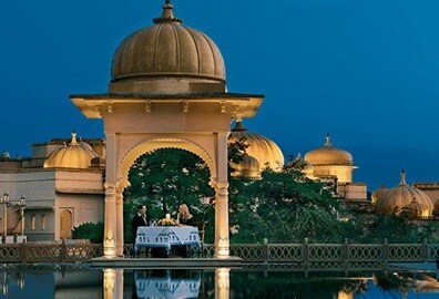 Dinner at the Lakeside Pavilion at The 5 Star Hotel in Udaipur The Oberoi Udaivilas